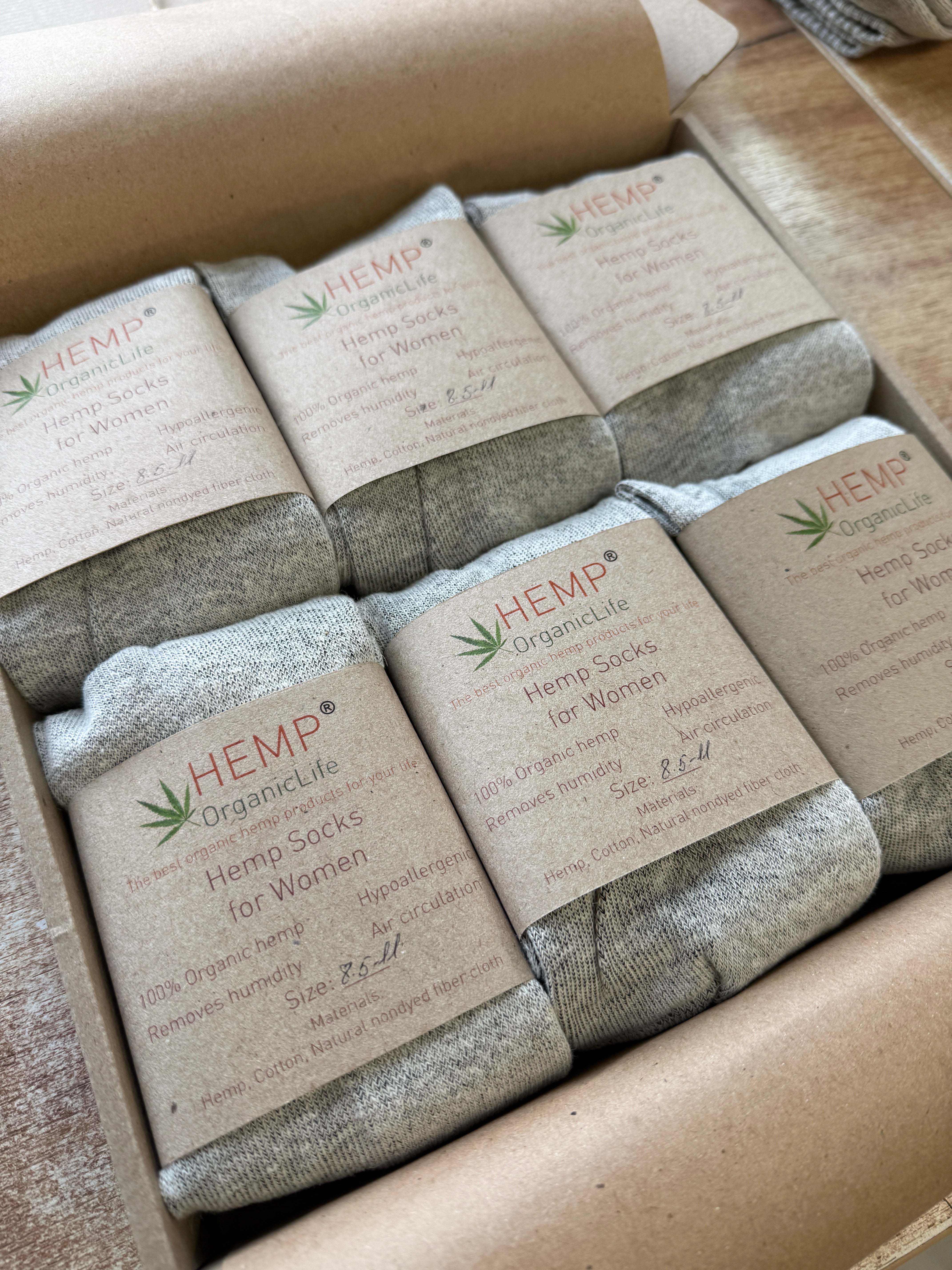 Warm Hemp Socks with Soft Terry Cushioning Set of 6 Cozy Hemp Socks for women Warmth You Can Feel
