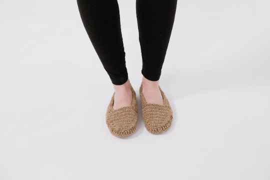 Hemp slippers natural non-dyed hemp yarn