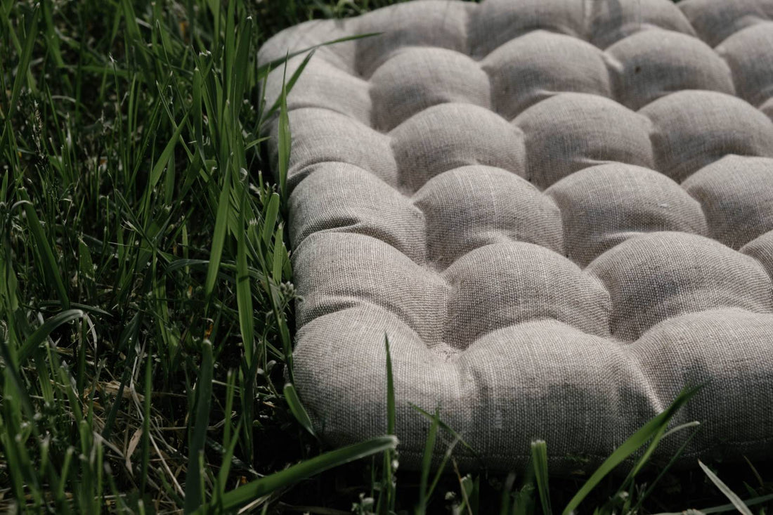 Linen Buckwheat floor cushion Zabuton Organic pillow buckwheat hulls / pillow seat/Meditation Yoga /Natural