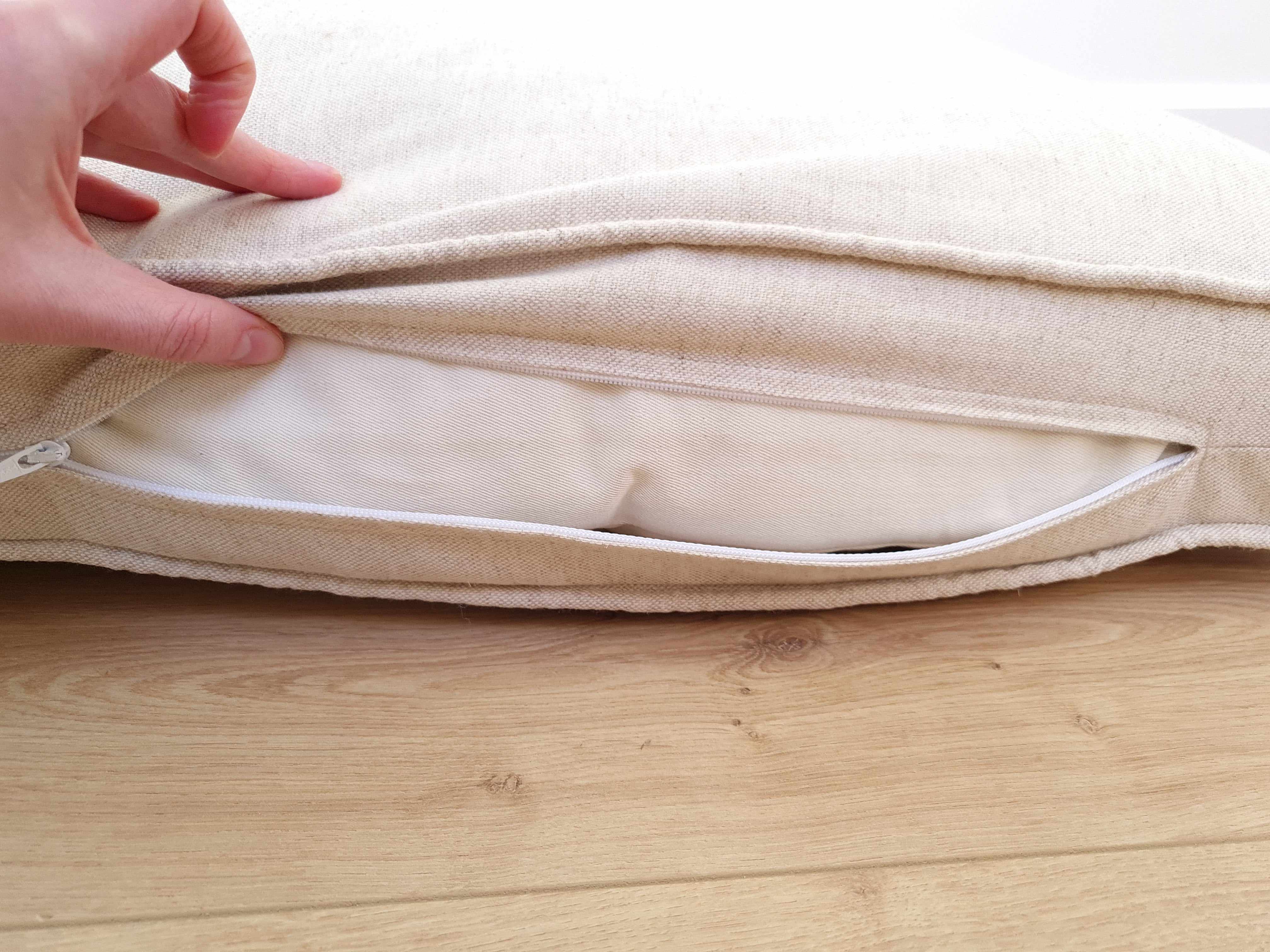 Special listing for R. three hemp cushions with covers in natural beige linen fabric