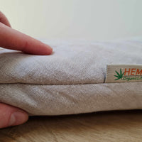 Hemp Linen 1" (2.5 cm) thick Round Play Mat Filled HEMP Fiber in non-dyed linen fabric baby crawling & play Mat Activity Tummy time mat