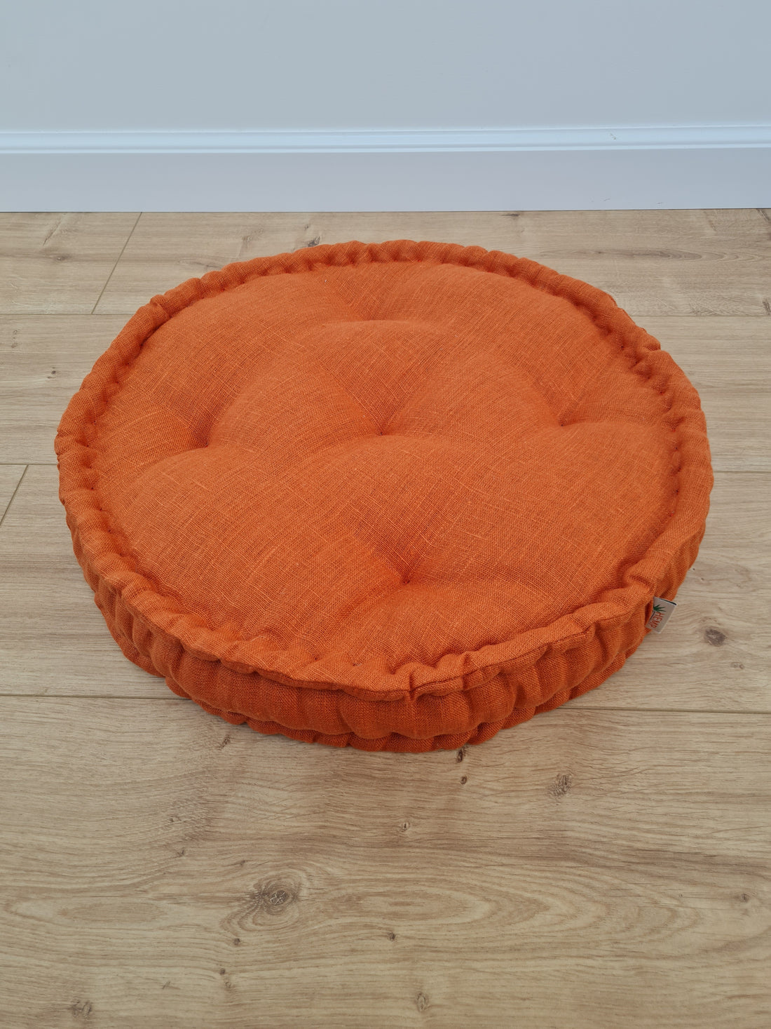 Round Hemp Cushion filled Hemp Fiber in natural Linen fabric organic Floor Chair cushion Meditation pillow custom made size