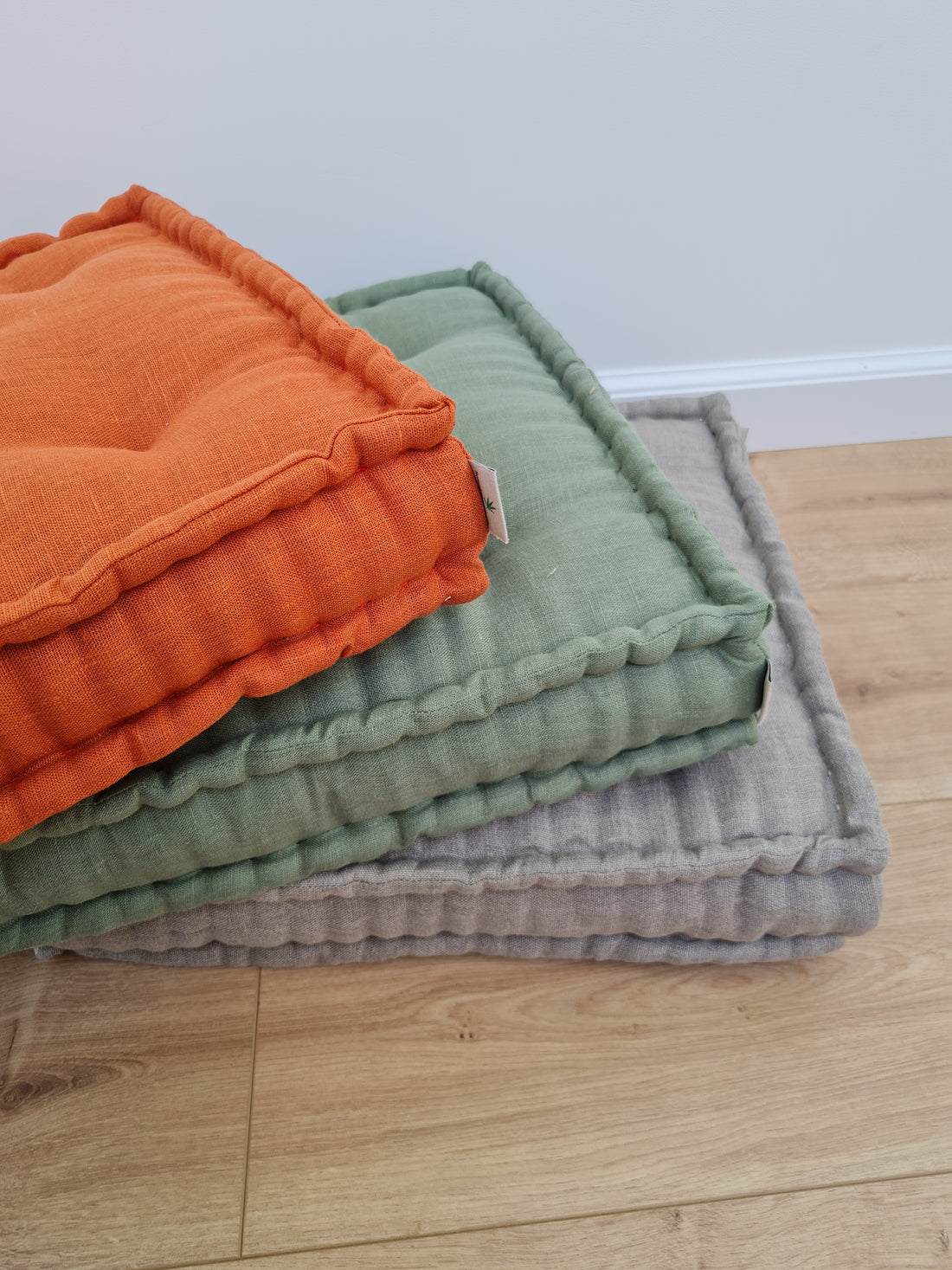 Hemp Linen Floor Cushion fileld organic Hemp Fiber in Natural Linen fabric / floor pillow Pillow seat/Meditation Yoga