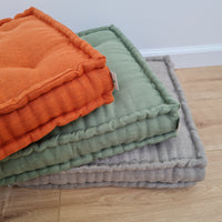 Hemp Linen Floor Cushion fileld organic Hemp Fiber in Natural Linen fabric / floor pillow Pillow seat/Meditation Yoga