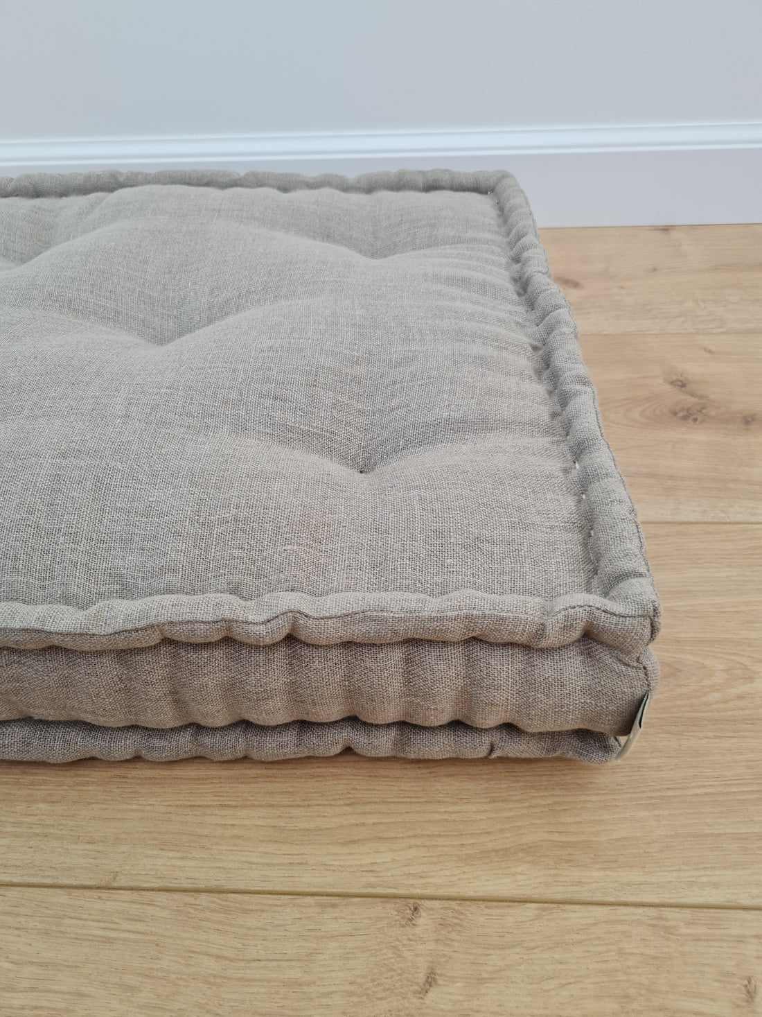 Hemp Linen Floor Cushion fileld organic Hemp Fiber in Natural Linen fabric / floor pillow Pillow seat/Meditation Yoga