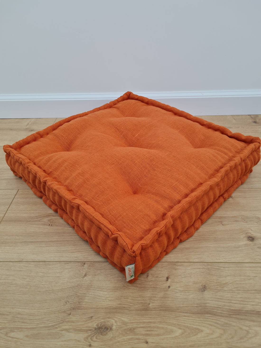 Hemp Linen Floor Cushion fileld organic Hemp Fiber in Natural Linen fabric / floor pillow Pillow seat/Meditation Yoga