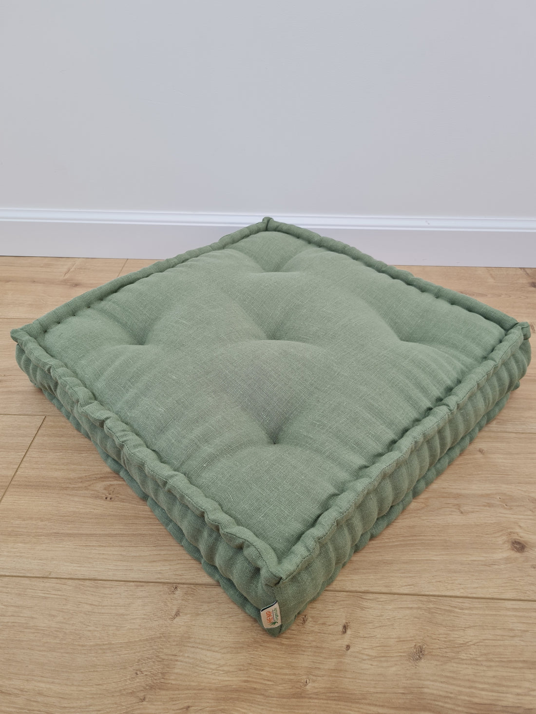 Hemp Linen Floor Cushion fileld organic Hemp Fiber in Natural Linen fabric / floor pillow Pillow seat/Meditation Yoga