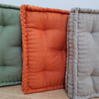 Hemp Linen Floor Cushion fileld organic Hemp Fiber in Natural Linen fabric / floor pillow Pillow seat/Meditation Yoga