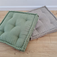 Hemp Linen Floor Cushion fileld organic Hemp Fiber in Natural Linen fabric / floor pillow Pillow seat/Meditation Yoga
