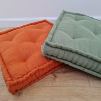 Hemp Linen Floor Cushion fileld organic Hemp Fiber in Natural Linen fabric / floor pillow Pillow seat/Meditation Yoga