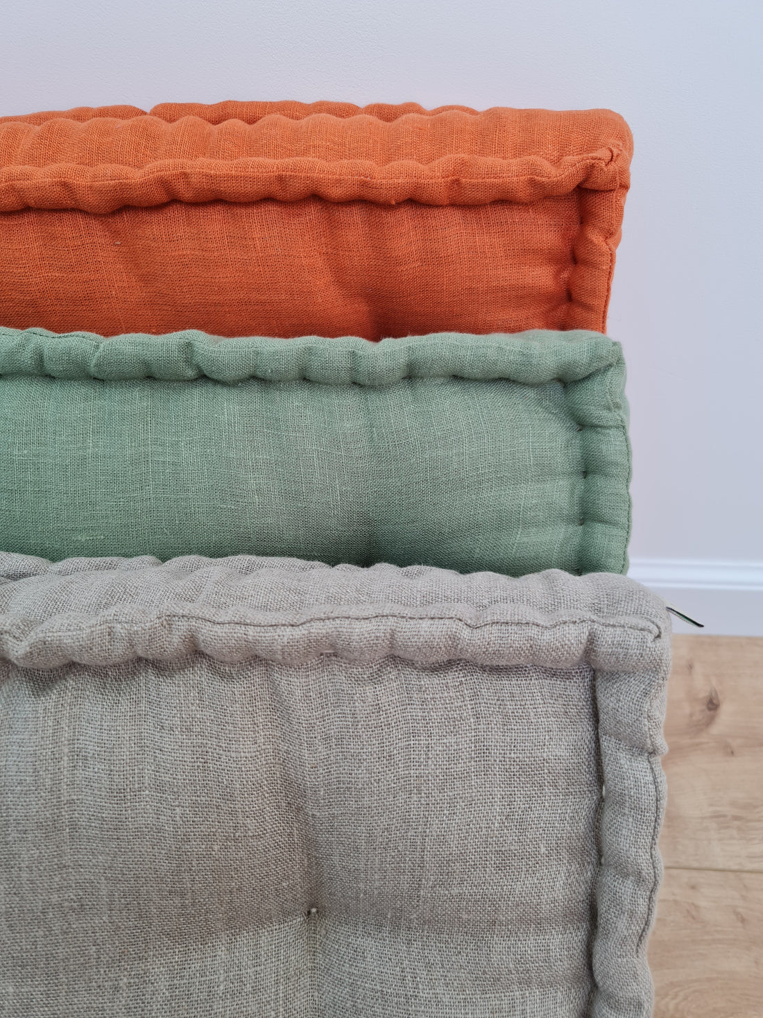 Hemp Linen Floor Cushion fileld organic Hemp Fiber in Natural Linen fabric / floor pillow Pillow seat/Meditation Yoga