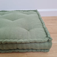 Hemp Linen Floor Cushion fileld organic Hemp Fiber in Natural Linen fabric / floor pillow Pillow seat/Meditation Yoga