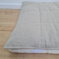 Organic Hemp Linen Mattress Pad Cover for Pet Mat Pad filled Hemp Fiber in 100% non-dyed linen