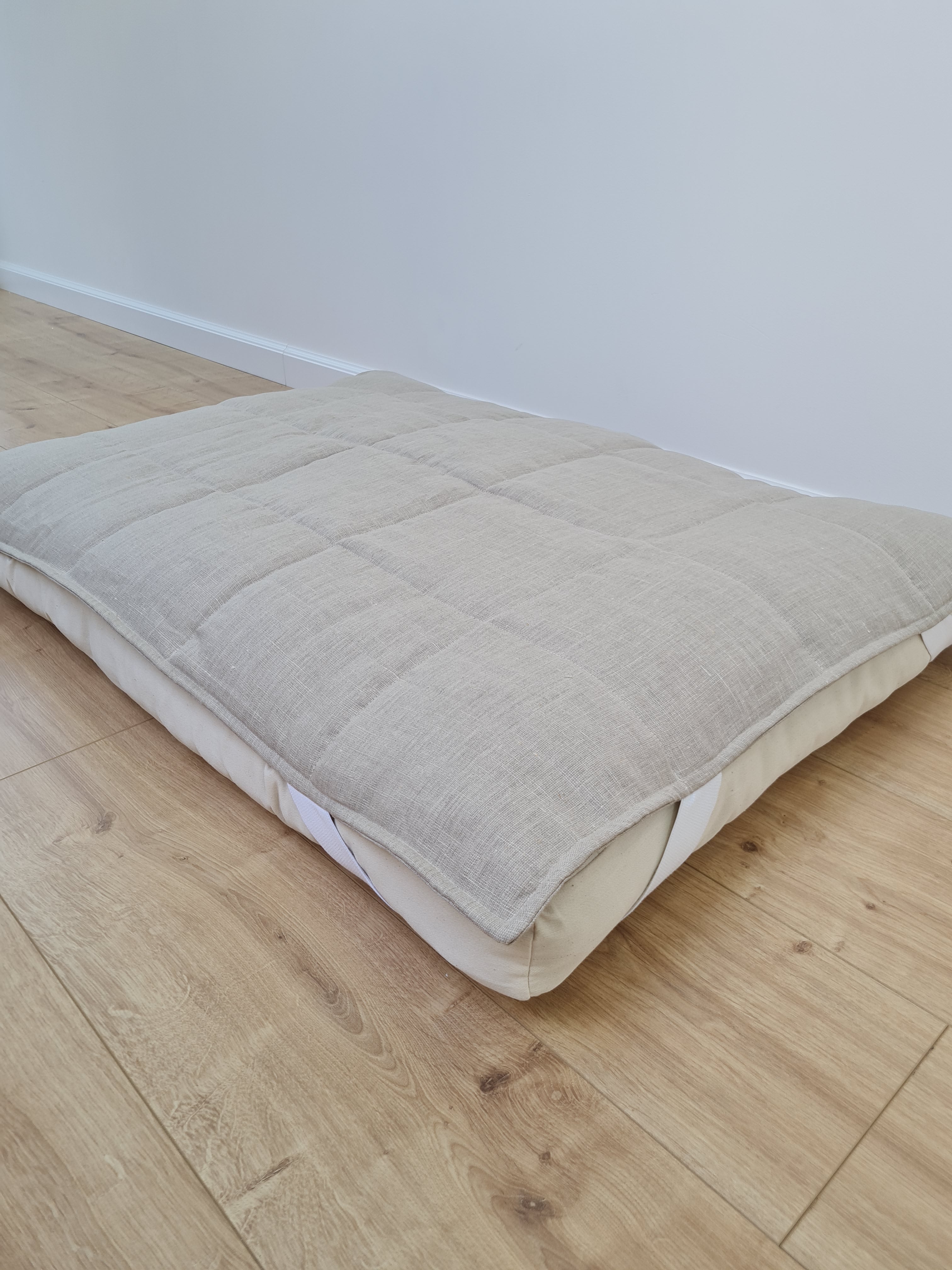 Organic Hemp Linen quilted Cover \ protector for Pet Mat Pad filled Hemp Fiber in non-dyed linen fabric