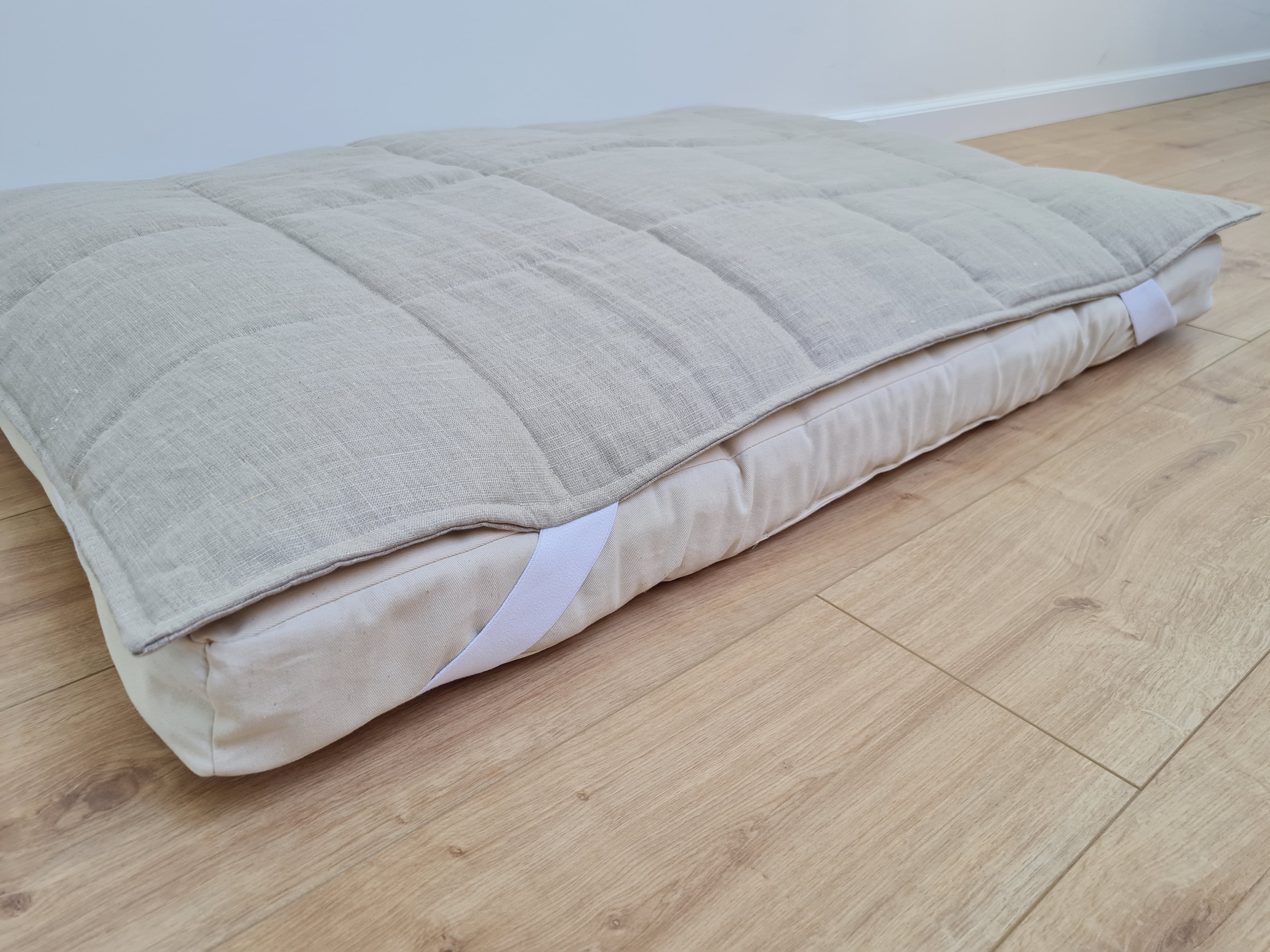 Organic Hemp Linen quilted Cover \ protector for Pet Mat Pad filled Hemp Fiber in non-dyed linen fabric
