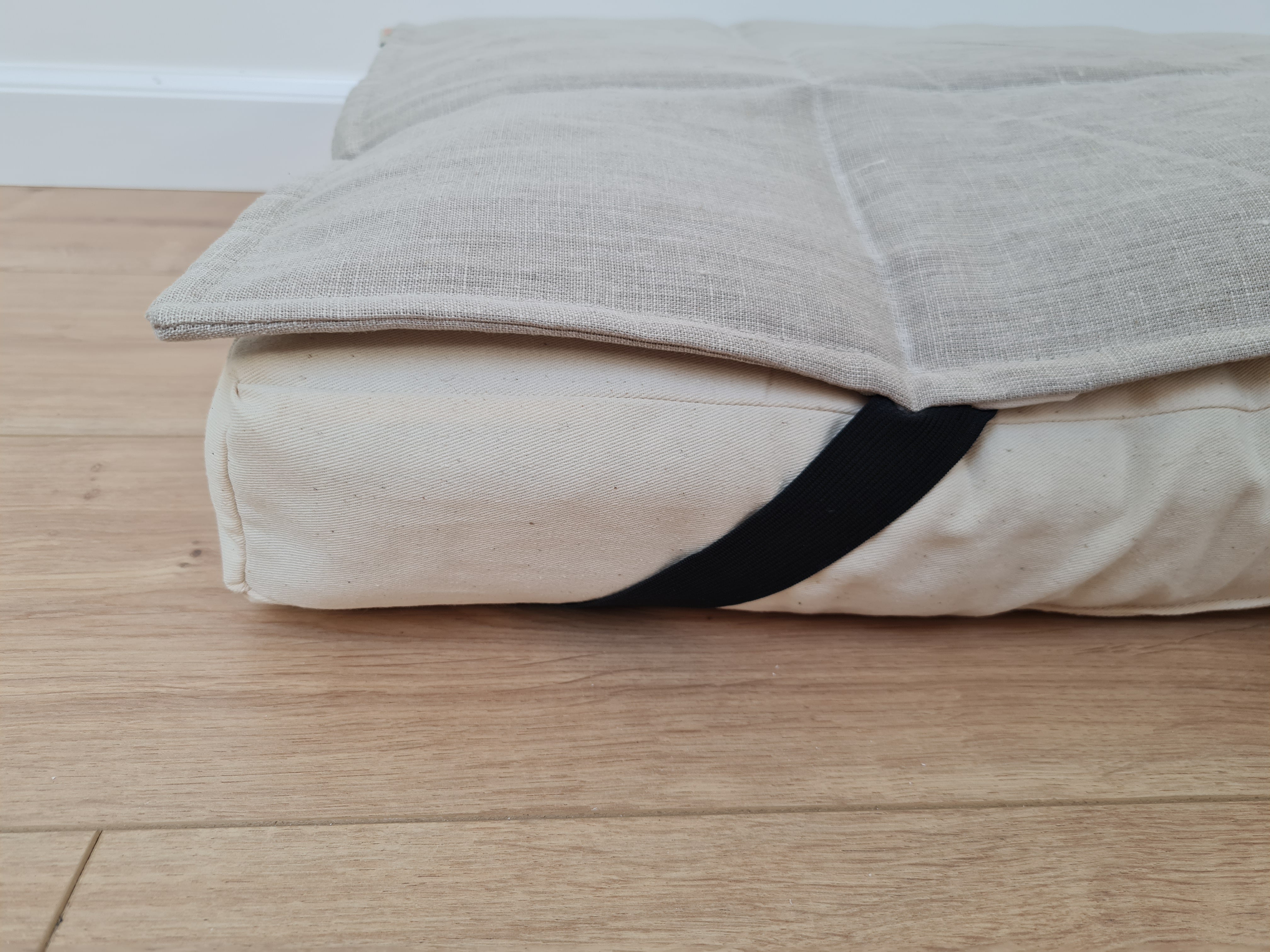 Organic Hemp Linen quilted Cover \ protector for Pet Mat Pad filled Hemp Fiber in non-dyed linen fabric
