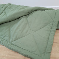 Hemp Linen Comforter Blanket "Diamond Stitching" Organic Hemp Fiber in Natural Undyed Linen Fabric Full Twin Queen King Custom size