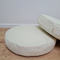 Round Hemp Cushion with Removable Cotton Cover Hemp Fiber Filling in Italian velvet fabric Floor cushion pillow custom made