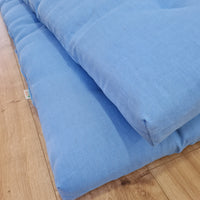 Organic Play mat filled HEMP Fiber in blue linen fabric Nursery Baby Blanket Blanky padded