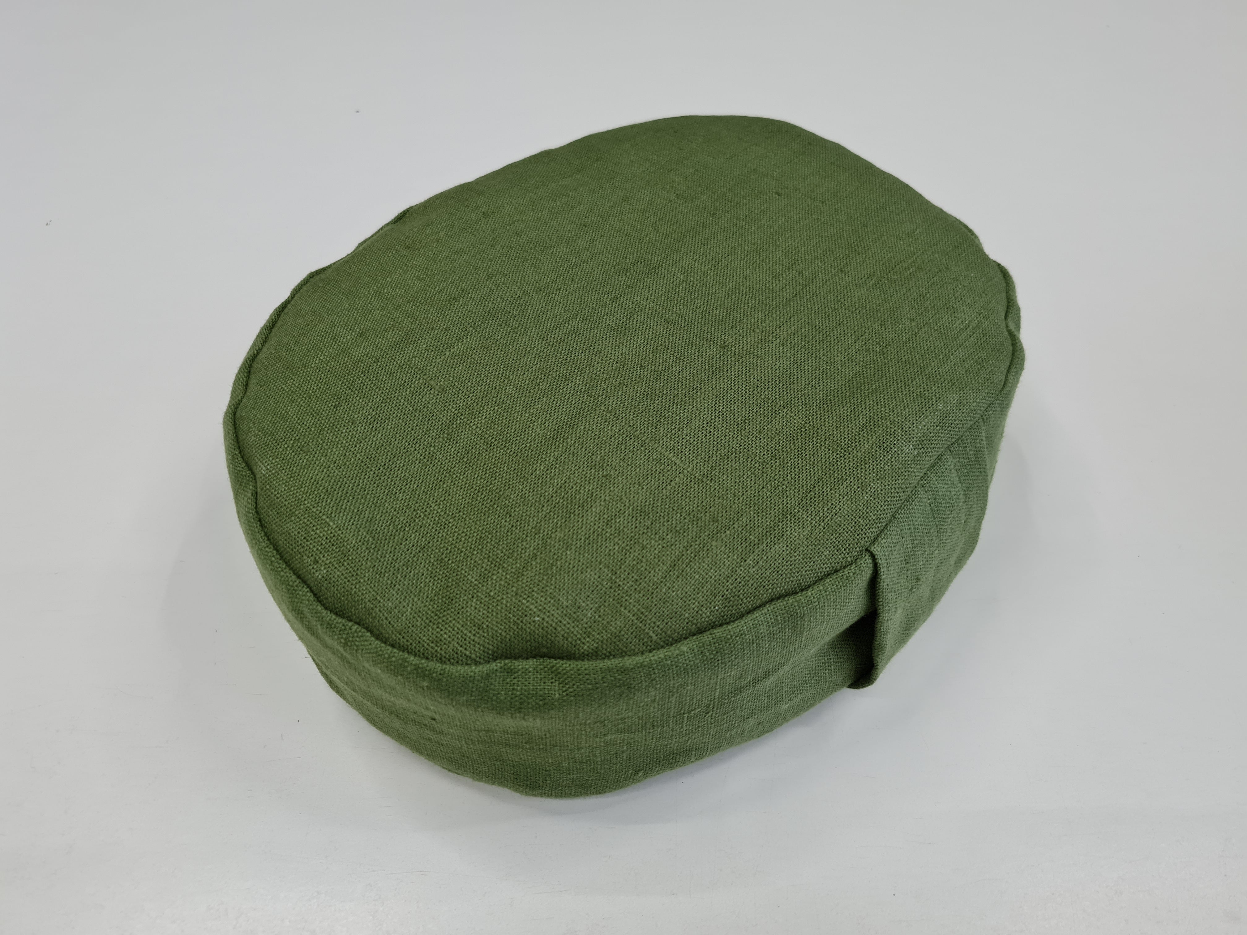 Small articular yoga cushion filled buckwheat hulls Linen Zafu pillow / Oval Linen floor pillow with Buckwheat hulls Meditation