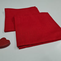 Set of 4 pcs Linen Napkins Red / Green Custom order napkins Cloth napkins set Table linens