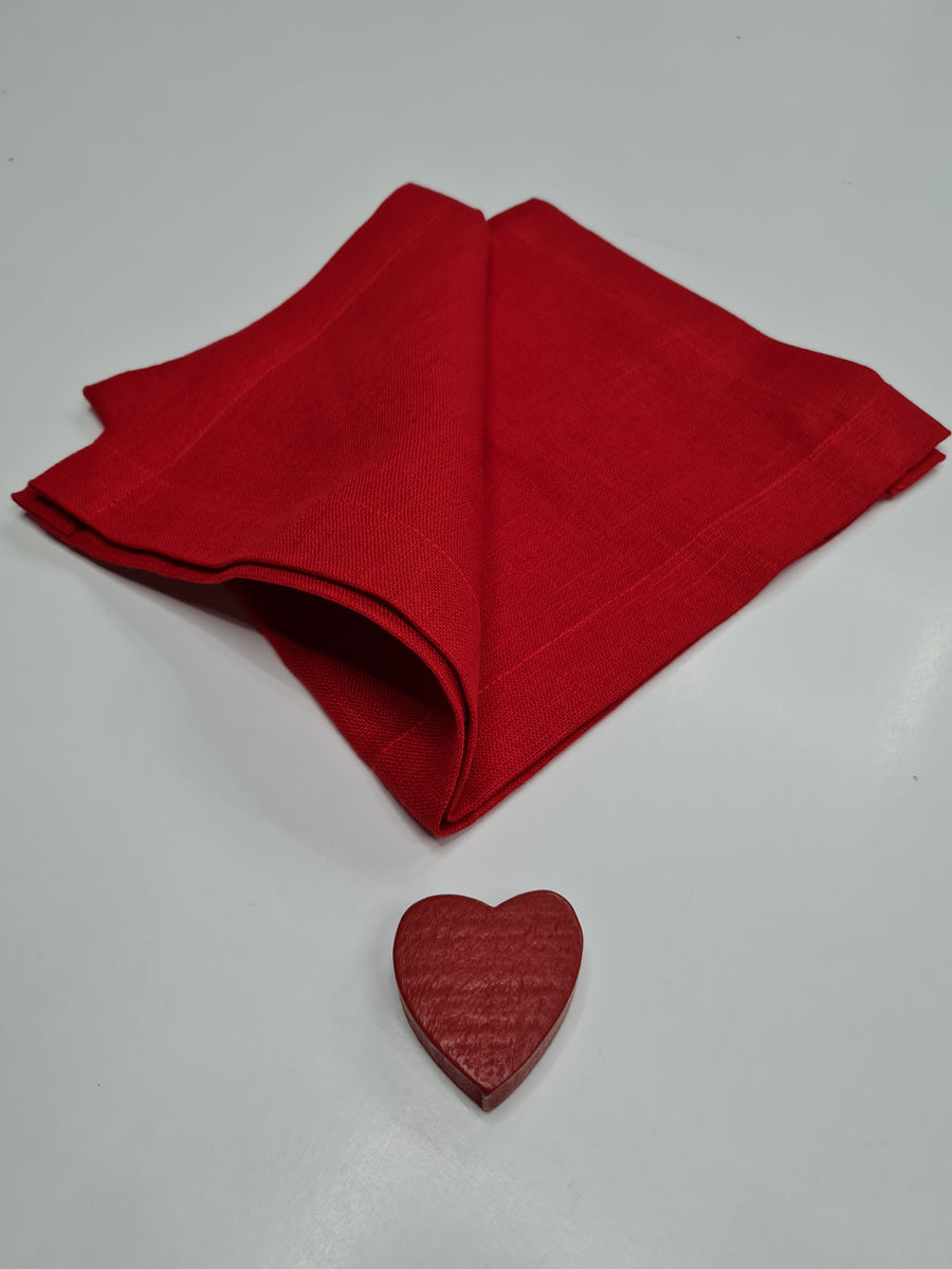 Set of 4 pcs Linen Napkins Red / Green Custom order napkins Cloth napkins set Table linens gift for her