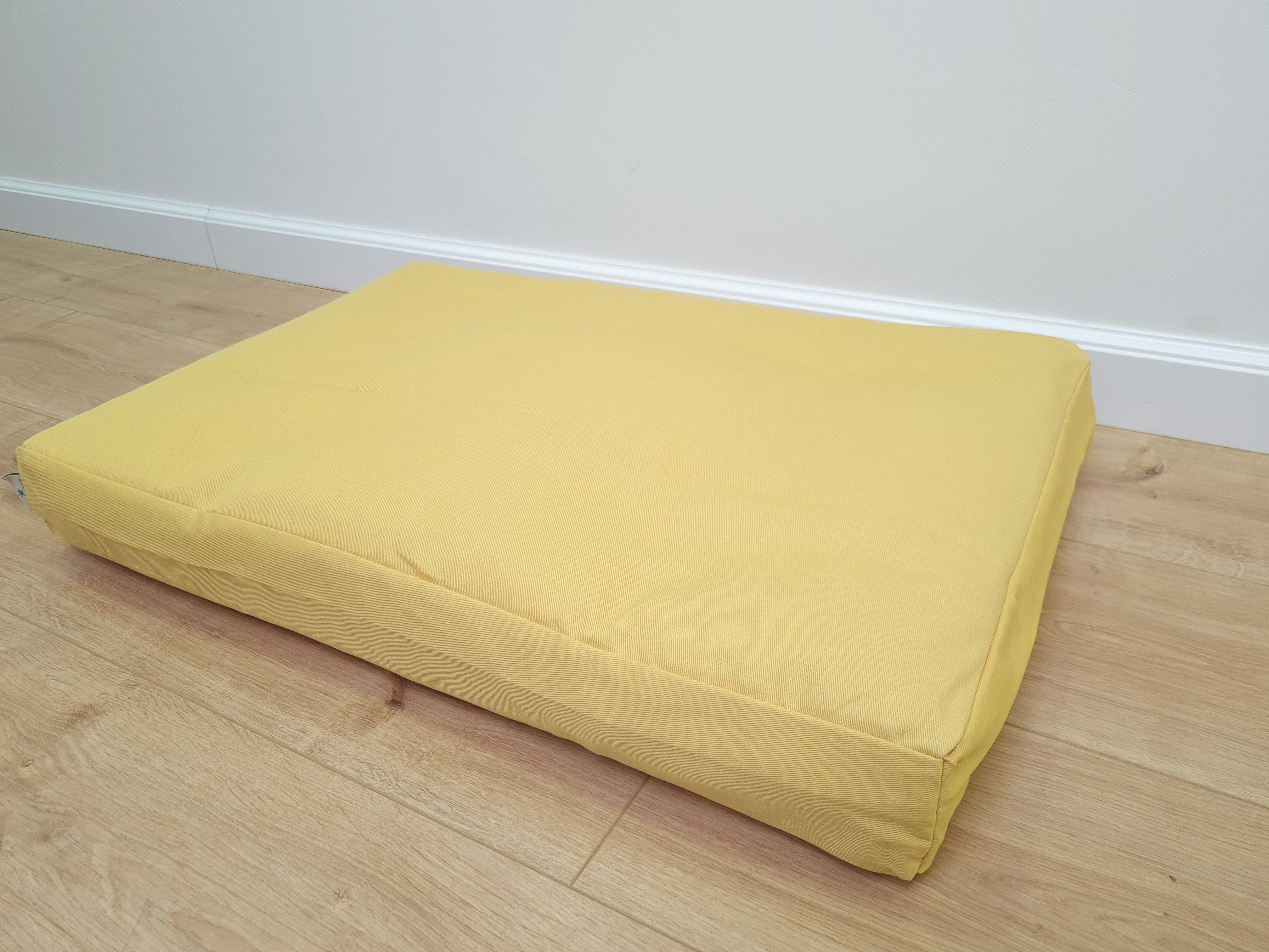Hemp Pet Mat Pad Cushion Removable Cotton Water Repellent Cover in Pear Color Washable Organic Hemp Fiber Filler in Cotton Fabric Padded Dog