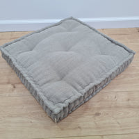Hemp 20"x20" (50x50 cm) Floor cushion with organic hemp fiber filling in natural non dyed linen fabric / floor pillow Pillow seat /Natural
