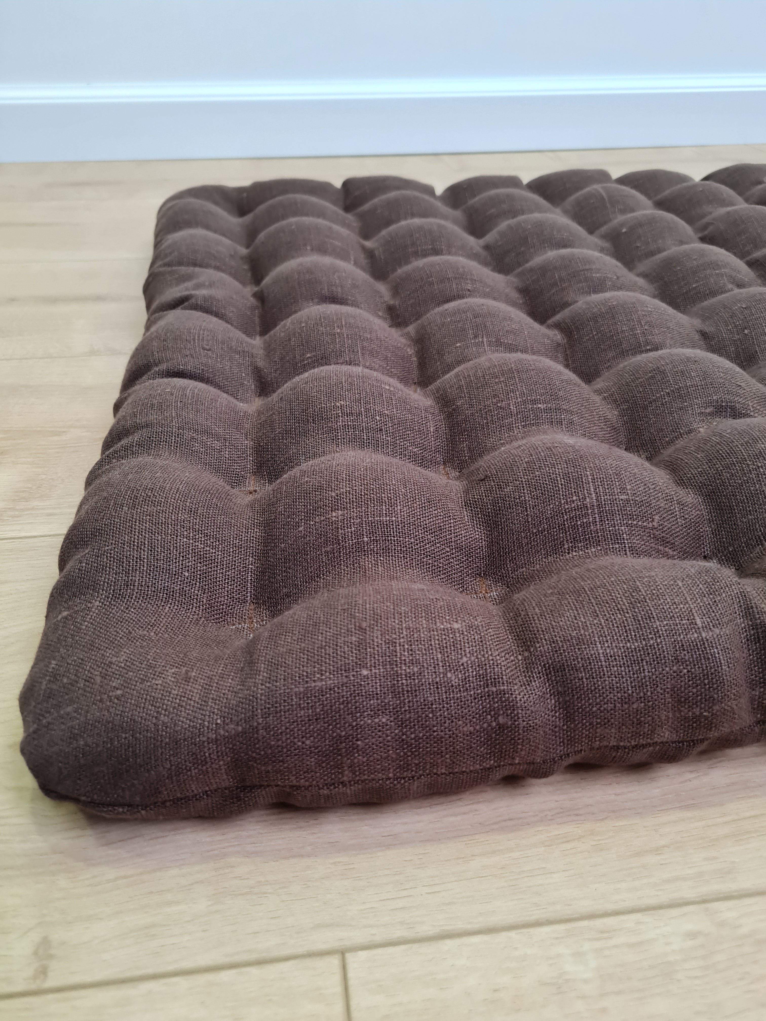 Floor cushion with Buckwheat hulls 23"x35" in linen/Meditation cushion for Yoga studio/ zabuton Organic Massage Natural Pillow seat