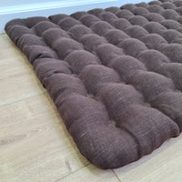 Floor cushion with Buckwheat hulls 23"x35" in brown linen/Meditation cushion for Yoga studio/ zabuton Organic Massage Natural Pillow seat