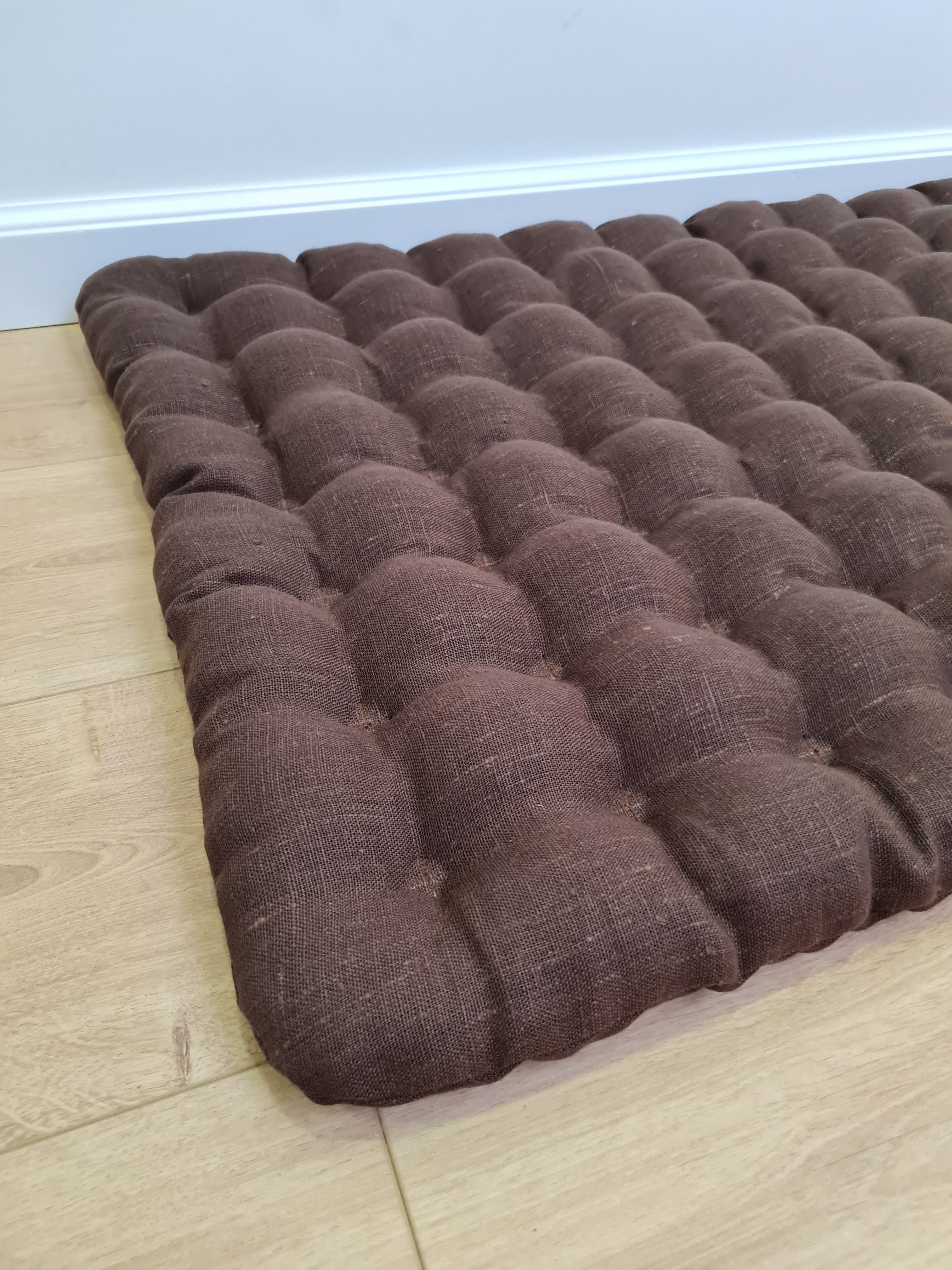 Floor cushion with Buckwheat hulls 23"x35" in linen/Meditation cushion for Yoga studio/ zabuton Organic Massage Natural Pillow seat