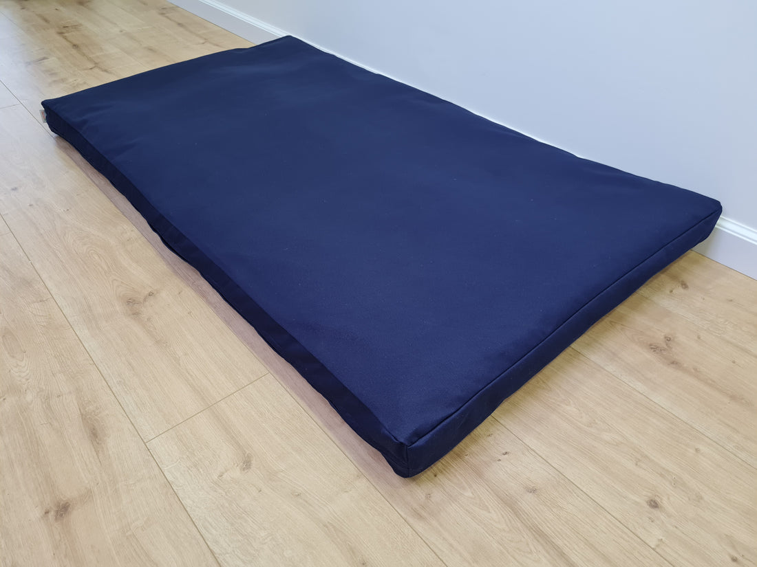 27" x 51" (70x130cm) Cover with zipper for shikibuton 3 inches thick in Natural dark blue cotton