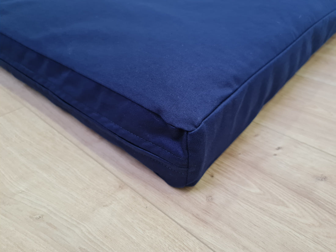 Cover with zipper for shikibuton Natural dark blue cotton Fabric Custom size