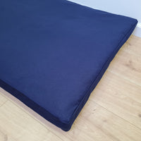 27" x 51" (70x130cm) Cover with zipper for shikibuton 3 inches thick in Natural dark blue cotton