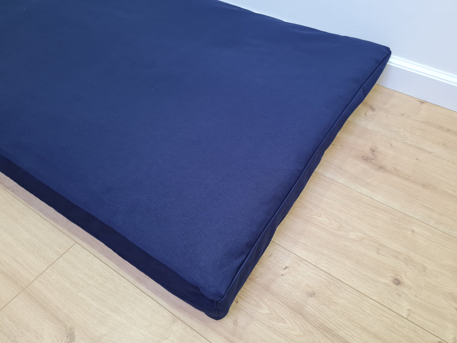 27" x 51" (70x130cm) Cover with zipper for shikibuton 3 inches thick in Natural dark blue cotton