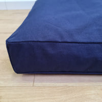 Cover with zipper for shikibuton Natural dark blue cotton Fabric Custom size