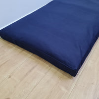 27" x 51" (70x130cm) Cover with zipper for shikibuton 3 inches thick in Natural dark blue cotton