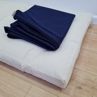 27" x 51" (70x130cm) Cover with zipper for shikibuton 3 inches thick in Natural dark blue cotton