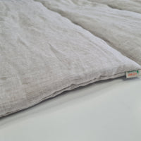 Winter Organic HEMP + FLAX blanket 400 g / m2 in natural undyed linen fabric grey shade with filler created from organic Hemp fiber