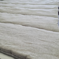 Winter Organic HEMP + FLAX blanket 400 g / m2 in natural undyed linen fabric grey shade with filler created from organic Hemp fiber