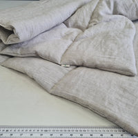 Winter Organic HEMP + FLAX blanket 400 g / m2 in natural undyed linen fabric grey shade with filler created from organic Hemp fiber