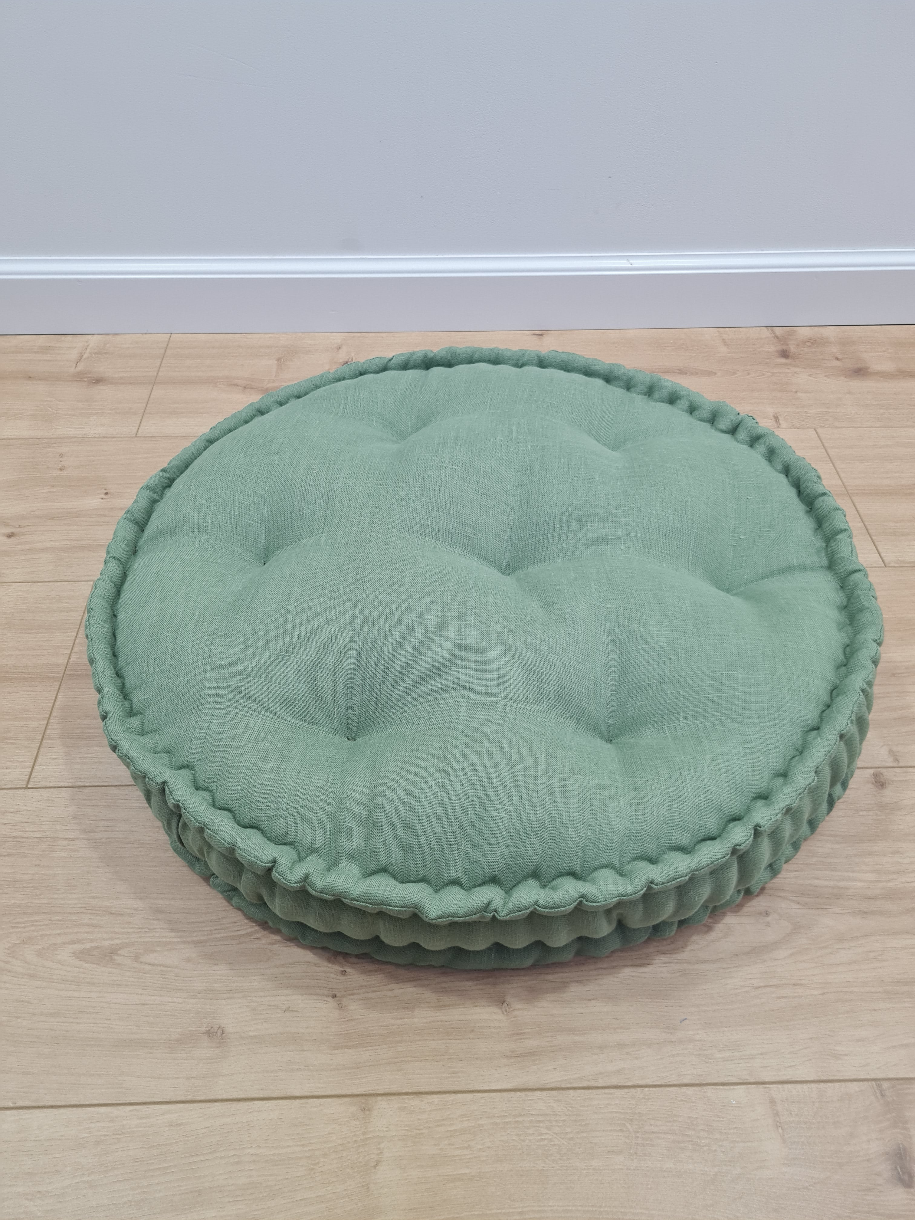 Round Hemp Cushion filled Hemp Fiber in natural Linen fabric organic Floor Chair cushion Meditation pillow custom made size