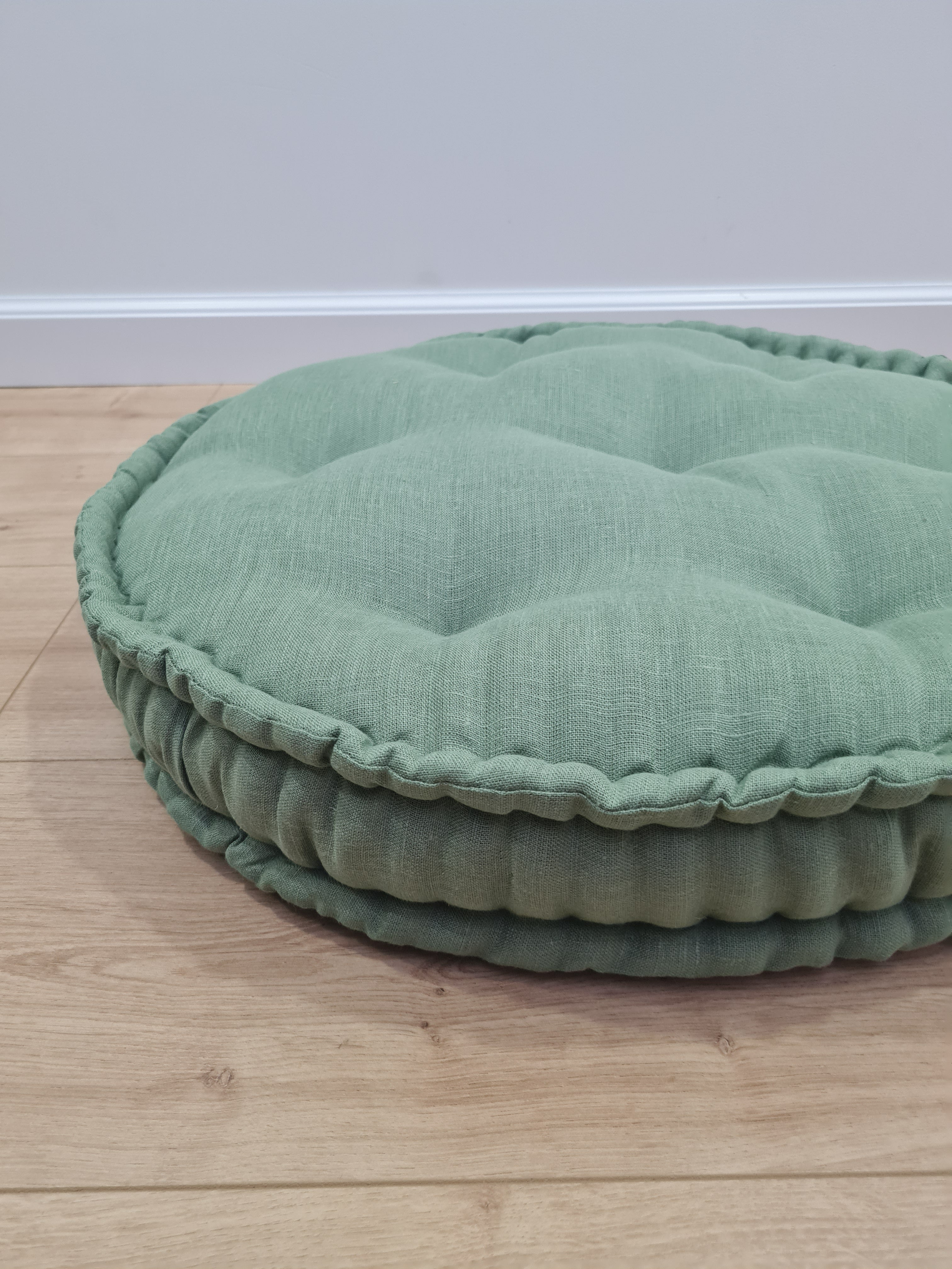 Round Hemp Cushion filled Hemp Fiber in natural Linen fabric organic Floor Chair cushion Meditation pillow custom made size