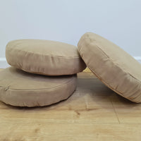 Round Hemp Cushion with Removable Cotton Cover Hemp Fiber Filling in Italian velvet fabric Floor cushion pillow custom made