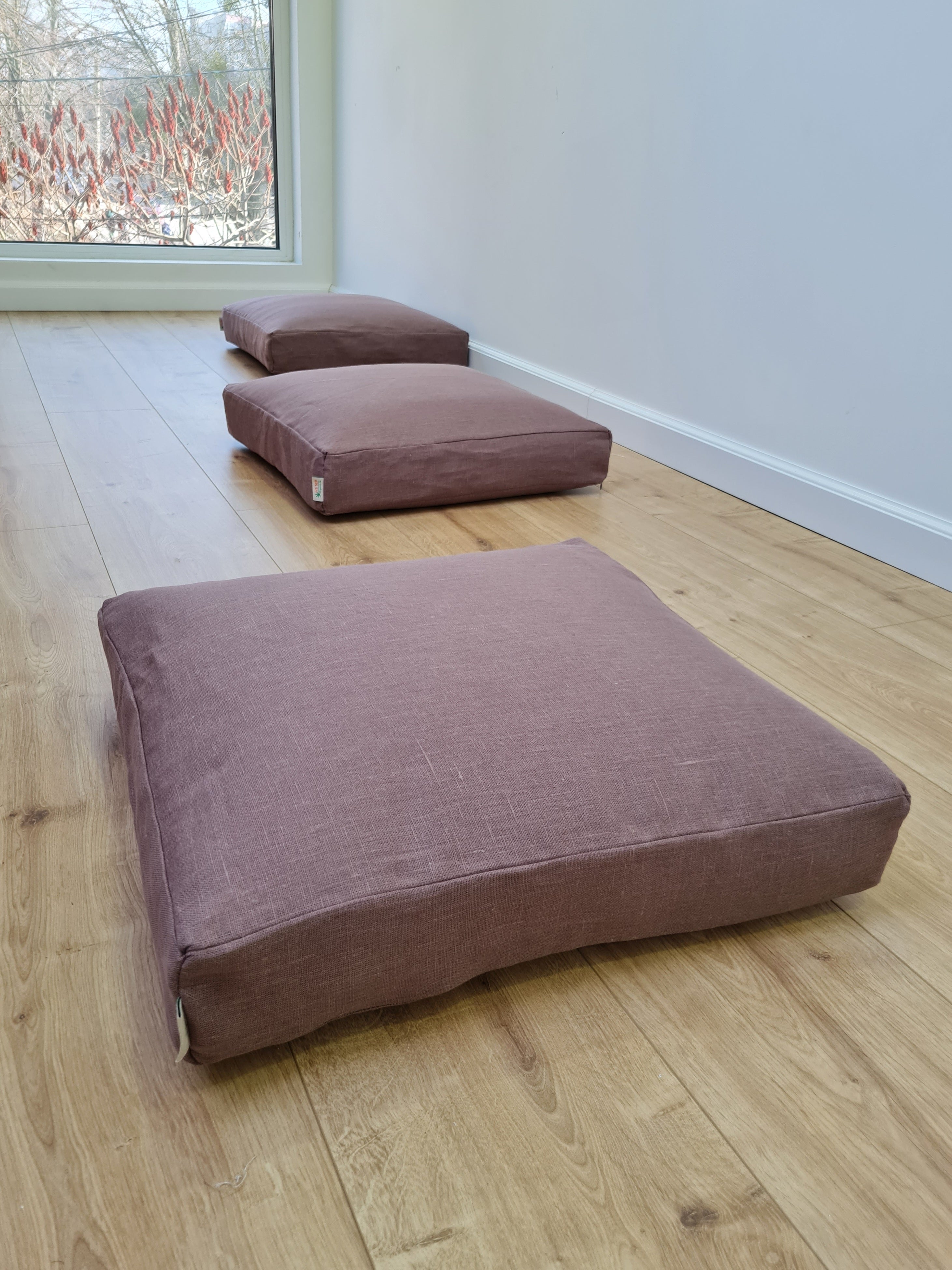 Special listing for Kateryna Lund one 65 x 160 х 8 cm hemp cushion with removable cover in Pink brown linen fabric