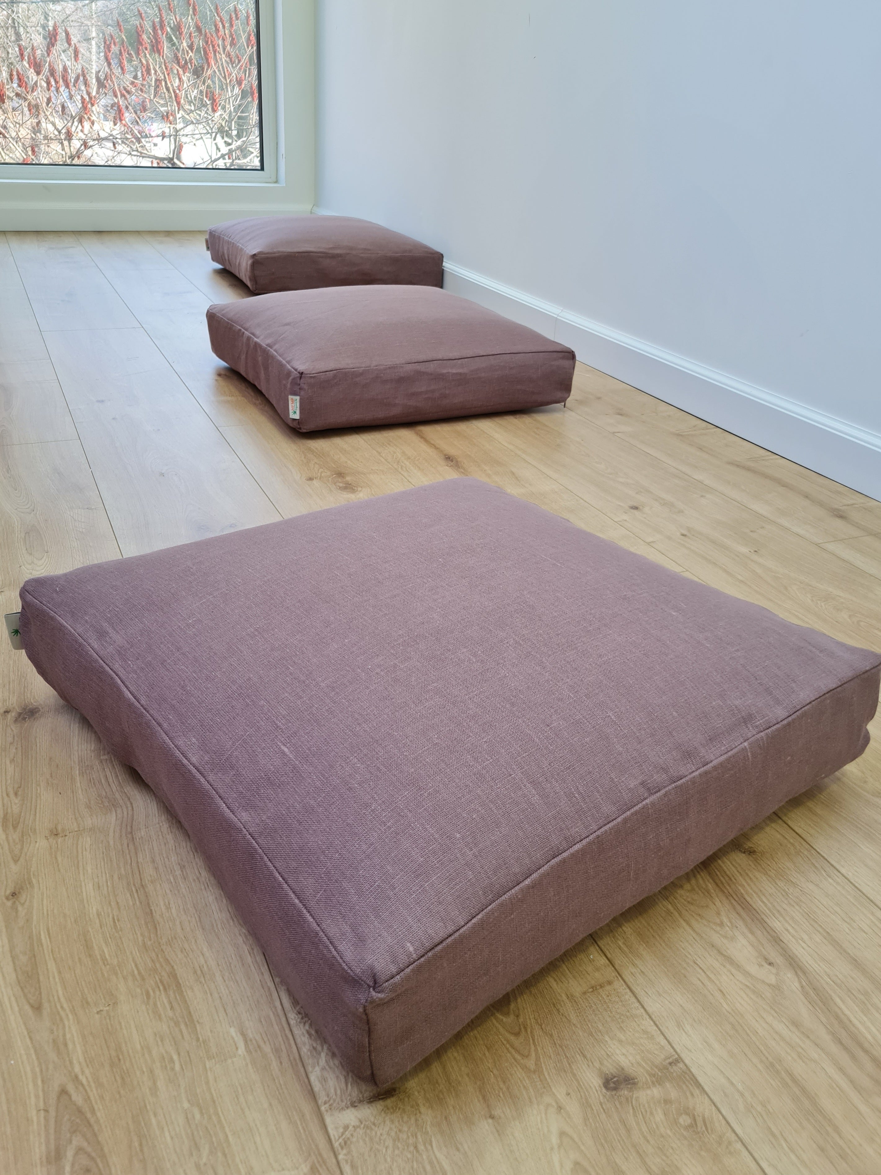 Special listing for Kateryna Lund one 65 x 160 х 8 cm hemp cushion with removable cover in Pink brown linen fabric