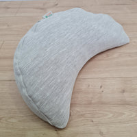 Linen-encased Crescent Pillow generously filled with the natural comfort of Buckwheat Shells + Gift Bag / meditation cushion Christmas gift