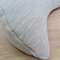 linen meditation Cresсent cushion filled with buckwheat hulls