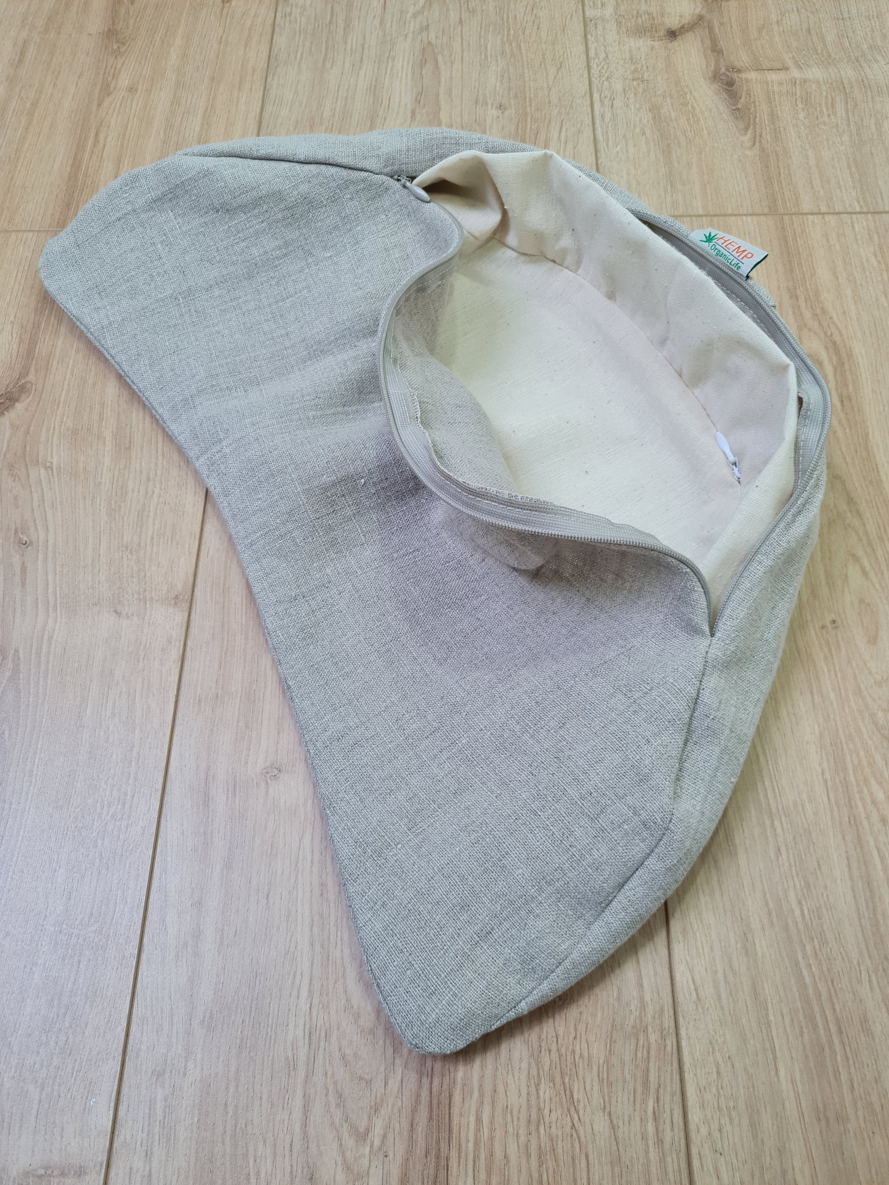 Cotton non-dyed inner cover with zipper for Crescent cushion