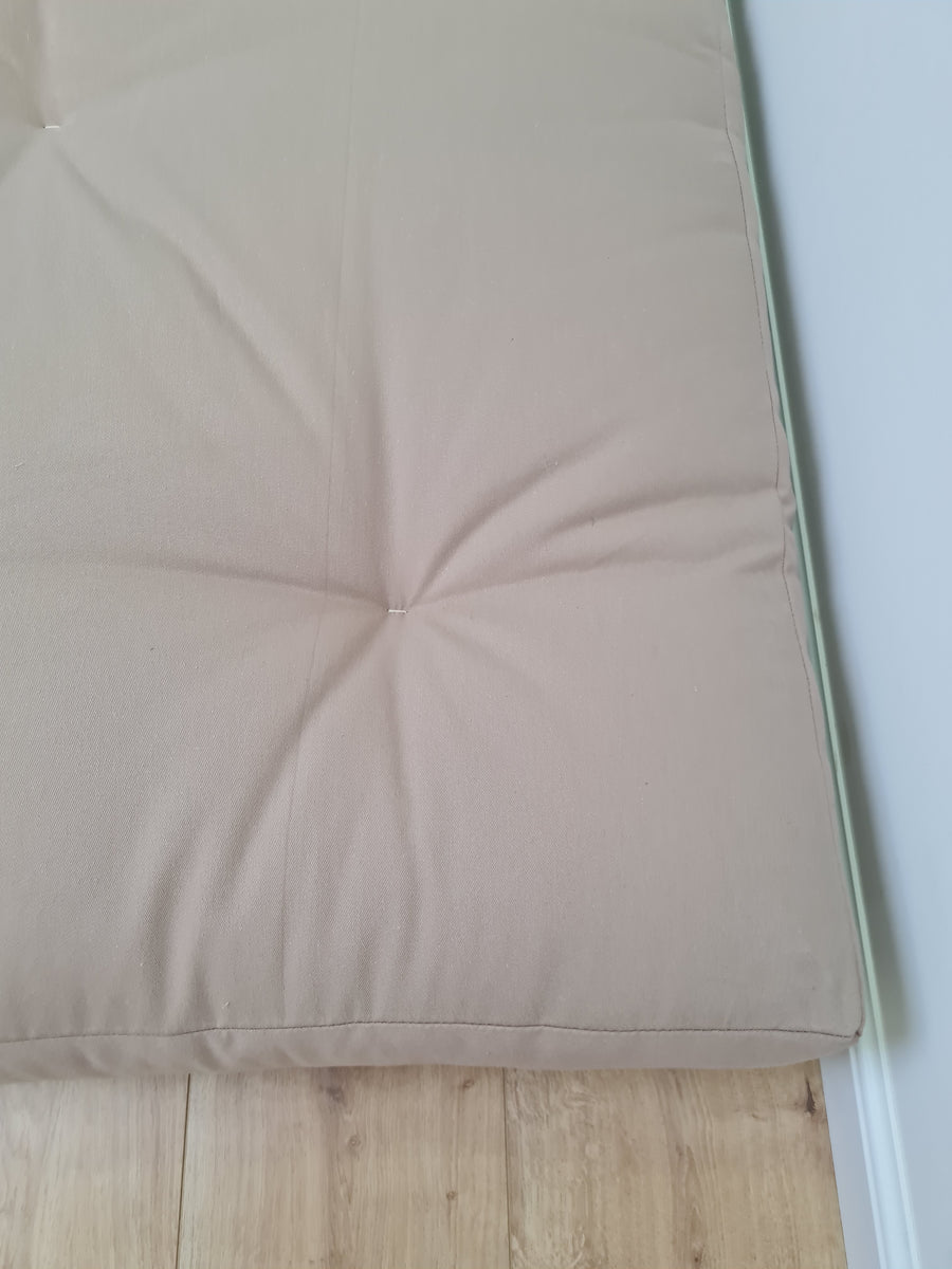 HEMP shikibuton 6” thick mat Shiki futon filled organic hemp fiber filler in natural beige Cotton fabric Custom Size Hand made
